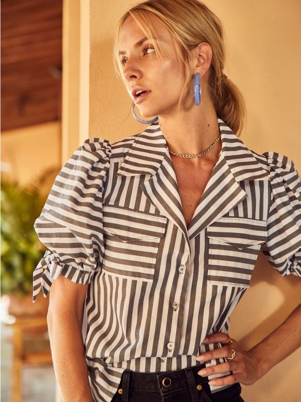 Hunter Bell Striped Landon Top
